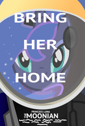 Size: 856x1268 | Tagged: safe, artist:hyper dash, character:princess luna, astronaut, female, movie poster, parody, solo, space suit, the martian