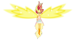 Size: 8000x4200 | Tagged: safe, artist:zuko42, character:daydream shimmer, character:sunset shimmer, equestria girls:friendship games, g4, my little pony: equestria girls, my little pony:equestria girls, absurd resolution, clothing, daydream shimmer, dress, female, fingerless gloves, gloves, looking at you, simple background, solo, transparent background, vector