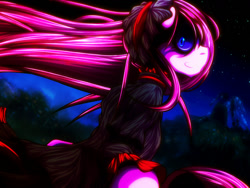 Size: 1280x960 | Tagged: safe, artist:c.d.i., character:pinkamena diane pie, character:pinkie pie, female, gothic, looking at you, smiling, solo