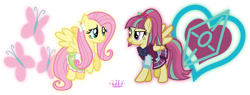 Size: 4775x1817 | Tagged: safe, artist:meganlovesangrybirds, character:fluttershy, character:sour sweet, species:pony, equestria girls:friendship games, g4, my little pony: equestria girls, my little pony:equestria girls, absurd resolution, bow tie, canterlot high, clothing, crystal prep academy, crystal prep academy uniform, crystal prep shadowbolts, cutie mark, equestria girls outfit, equestria girls ponified, floating, inkscape, logo, looking at each other, pleated skirt, ponified, school uniform, signature, simple background, skirt, transparent background, vector, versus, wondercolts