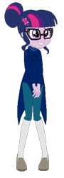 Size: 210x585 | Tagged: safe, artist:rexlupin, character:twilight sparkle, character:twilight sparkle (scitwi), species:eqg human, my little pony:equestria girls, crossover, doormat, female, glasses, god tier, hero of void, homestuck, maid of void, simple background, solo, transparent background
