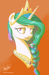 Size: 3300x5100 | Tagged: safe, artist:ceehoff, character:princess celestia, alternate hairstyle, braid, female, portrait, solo
