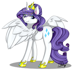 Size: 1000x967 | Tagged: safe, artist:pillonchou, character:rarity, species:alicorn, species:pony, alicorn princess, alicornified, big wings, female, princess rarity, race swap, raricorn, signature, simple background, solo, spread wings, transparent background, wings