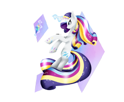 Size: 4000x3280 | Tagged: safe, artist:midfire, character:rarity, female, rainbow power, solo