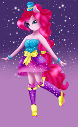 Size: 3096x5000 | Tagged: safe, artist:midfire, character:pinkie pie, my little pony:equestria girls, boots, clothing, fall formal outfits, female, high heels, ponied up, skirt, solo
