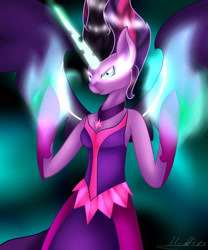 Size: 2500x3000 | Tagged: safe, artist:midfire, character:midnight sparkle, character:twilight sparkle, character:twilight sparkle (scitwi), species:anthro, species:eqg human, equestria girls:friendship games, g4, my little pony: equestria girls, my little pony:equestria girls, arm hooves, equestria girls ponified, female, midnight sparkle, ponified, solo