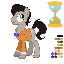 Size: 504x504 | Tagged: safe, artist:lissystrata, character:doctor whooves, character:time turner, species:earth pony, species:pony, bow tie, crossover, doctor who, eleventh doctor, male, matt smith, ponified, reference sheet, simple background, stallion, the doctor, transparent background