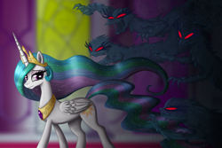 Size: 1200x800 | Tagged: safe, artist:leffenkitty, character:princess celestia, female, nightmare forces, solo
