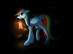 Size: 3400x2500 | Tagged: safe, artist:klarapl, character:rainbow dash, species:pegasus, species:pony, dark, female, lantern, solo