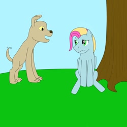 Size: 894x894 | Tagged: safe, artist:allonsbro, oc, oc:bo, oc:thistle whistle, parent:caramel, parent:dinky hooves, parent:pipsqueak, parent:sassaflash, parents:caraflash, parents:dinkysqueak, species:diamond dog, g3, adopted offspring, g3 to g4, generation leap, next generation, offspring, story in the source