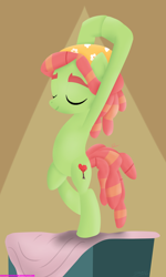 Size: 1200x2000 | Tagged: safe, artist:mikoruthehedgehog, character:tree hugger, species:pony, episode:on your marks, g4, my little pony: friendship is magic, art class, bipedal, female, model, modeling, scene interpretation, solo