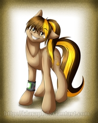 Size: 2400x3000 | Tagged: safe, artist:klarapl, oc, oc only, species:earth pony, species:pony, fallout equestria, digital art, looking at you, pipbuck, solo