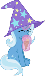 Size: 6007x10217 | Tagged: safe, artist:baka-neku, character:trixie, species:pony, species:unicorn, absurd resolution, cute, diatrixes, female, food, glowing horn, ice cream, magic, mare, simple background, solo, telekinesis, transparent background