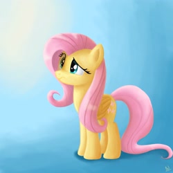 Size: 3000x3000 | Tagged: dead source, safe, artist:polkin, character:fluttershy, species:pegasus, species:pony, confluttershy, confused, female, gradient background, high res, mare, solo