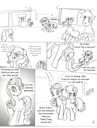Size: 1012x1327 | Tagged: safe, artist:conner cogwork, artist:terrichance, character:carrot top, character:golden harvest, character:rarity, comic, the mane attraction (comic)