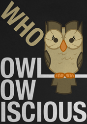 Size: 2480x3508 | Tagged: safe, artist:skeptic-mousey, character:owlowiscious, male, poster, solo, typography