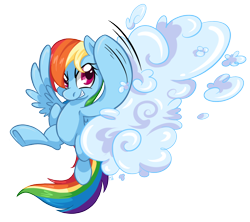 Size: 1206x1072 | Tagged: safe, artist:bloodorangepancakes, character:rainbow dash, cloud, cloud busting, female, punch, solo