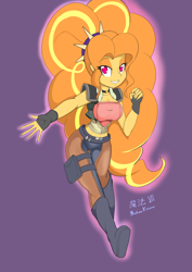 Size: 2894x4093 | Tagged: safe, artist:demonfox, character:adagio dazzle, my little pony:equestria girls, belly button, borderlands, breasts, busty adagio dazzle, cleavage, clothing, commission, cosplay, costume, female, fingerless gloves, gloves, midriff, siren (borderlands), solo