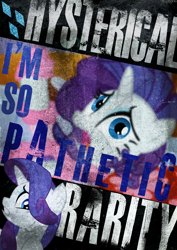 Size: 2480x3508 | Tagged: safe, artist:skeptic-mousey, character:rarity, episode:suited for success, g4, my little pony: friendship is magic, poster, typography