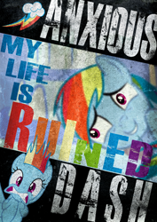 Size: 2480x3508 | Tagged: safe, artist:skeptic-mousey, character:rainbow dash, g4, my little pony: friendship is magic, poster, typography