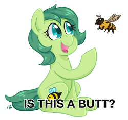 Size: 931x874 | Tagged: safe, artist:bloodorangepancakes, oc, oc only, oc:silly numptie, bee, is this a pigeon, plounge, solo