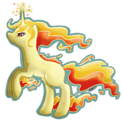 Size: 3000x3000 | Tagged: safe, artist:bean-sprouts, crossover, pokémon, ponified, rapidash, simple background, solo, transparent background
