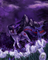 Size: 800x1011 | Tagged: safe, artist:miradge, character:twilight sparkle, character:twilight sparkle (unicorn), species:bird, species:pony, species:unicorn, g4, egg, female, hatching, hatchling, mare, night, photoshop, solo