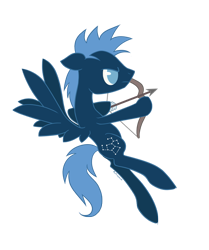 Size: 837x1000 | Tagged: safe, artist:rainspeak, character:star hunter, archer, archery, arrow, background pony, bow (weapon), bow and arrow, flying, solo, weapon