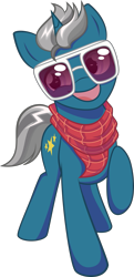Size: 929x1920 | Tagged: safe, artist:toughbluff, character:fashion plate, glasses, male, neckerchief, simple background, smiling, solo, sunglasses, transparent background, vector