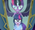 Size: 1300x1116 | Tagged: safe, artist:ultrard, character:midnight sparkle, character:twilight sparkle, character:twilight sparkle (scitwi), species:eqg human, equestria girls:legend of everfree, g4, my little pony: equestria girls, my little pony:equestria girls, clothing, glasses, midnight sparkle, mirror, open mouth, scene interpretation, sci-twi's nightmare, shocked