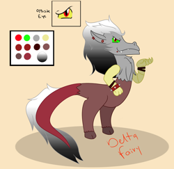 Size: 1294x1260 | Tagged: safe, artist:deltafairy, oc, oc only, parent:discord, parent:king sombra, parents:sombracord, species:draconequus, adoptable, commission, custom, hybrid, interspecies offspring, offspring, original species, reference sheet, solo
