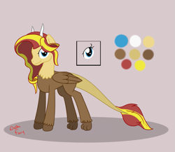 Size: 1079x938 | Tagged: safe, artist:deltafairy, oc, oc only, parent:discord, parent:sunset shimmer, parents:suncord, species:draconequus, adoptable, commission, custom, hybrid, interspecies offspring, offspring, original species, reference sheet, solo
