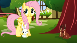 Size: 1280x720 | Tagged: safe, artist:flutterflyraptor, character:angel bunny, character:fluttershy, crossover, fiver, hazel, this will end in tears, vector, watership down
