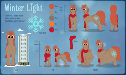 Size: 4500x2700 | Tagged: safe, artist:jesseorange, oc, oc only, oc:winterlight, species:pony, absurd resolution, accessory, bhm, building, clothing, colt, fat, giant pony, macro, male, obese, reference sheet, scarf, solo, stallion