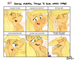 Size: 1600x1300 | Tagged: safe, artist:bow2yourwaifu, character:applejack, oc, oc:anon, species:earth pony, species:pony, blushing, cheek fluff, chest fluff, comic, crying, dialogue, doing loving things, ear fluff, eye contact, eyes closed, female, fluffy, freckles, hand, happy, hoof fluff, leg fluff, lidded eyes, looking at each other, looking at you, love, mare, meme, nose fluff, offscreen character, one eye closed, open mouth, petting, pov, ring, scrunchy face, shoulder fluff, smiling, solo focus, tears of joy, waifu, wavy mouth, wide eyes, wink