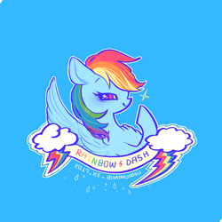 Size: 1000x1000 | Tagged: safe, artist:mirululu, character:rainbow dash, species:pony, female, solo