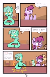 Size: 6742x10342 | Tagged: safe, artist:provolonepone, character:berry punch, character:berryshine, character:lyra heartstrings, species:pony, species:unicorn, comic:lyra's verse, absurd resolution, cider, comic, dialogue, generic pony, team fortress 2