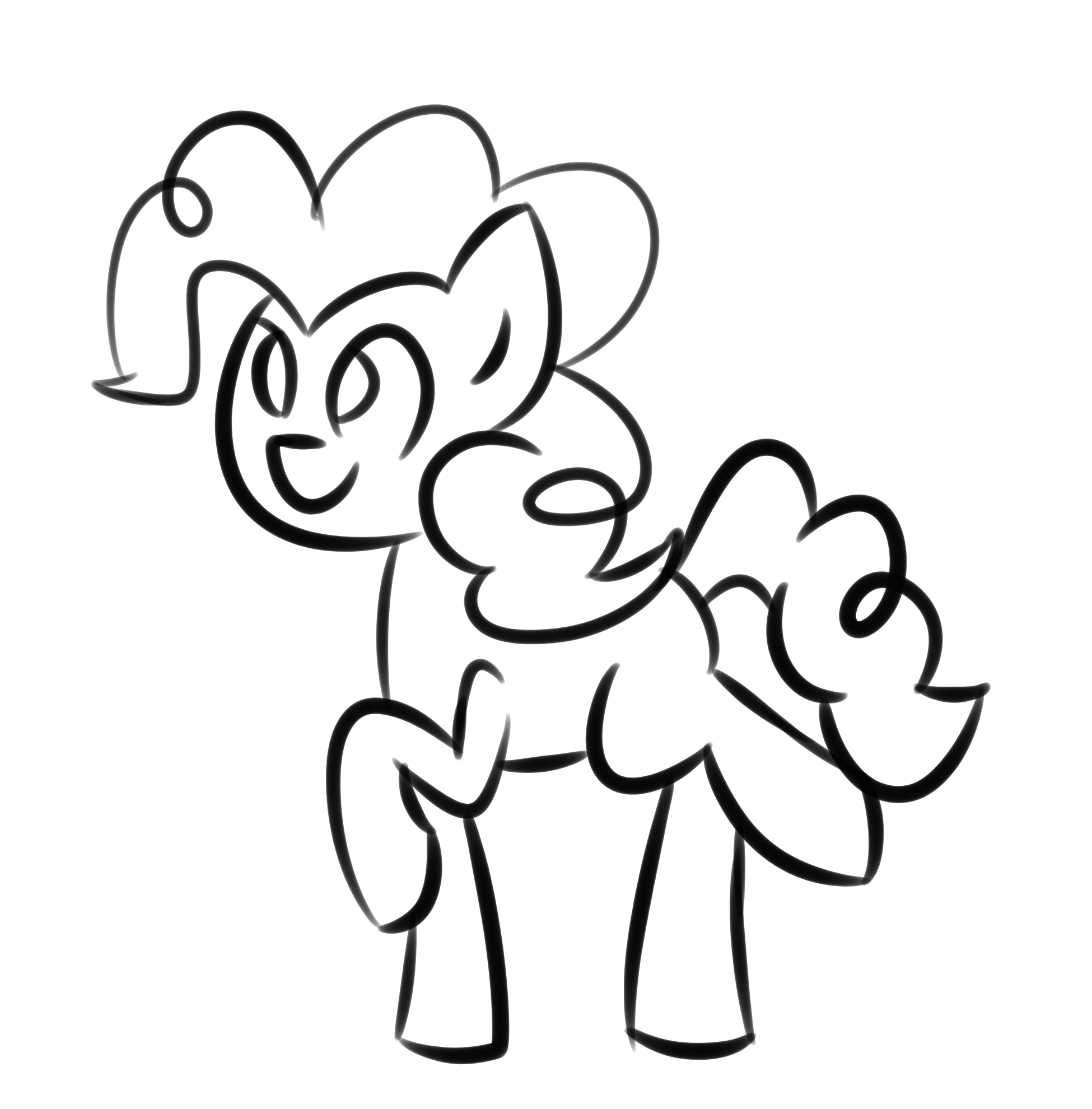 Size: 1950x1980 | Tagged: safe, artist:provolonepone, character:pinkie pie, species:pony, animated, dancing, female, gif, missing cutie mark, monochrome, solo