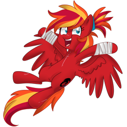 Size: 2000x2000 | Tagged: safe, artist:slasharu, oc, oc only, oc:fire strike, species:pegasus, species:pony, female, high res, mare, simple background, smiling, solo, transparent background