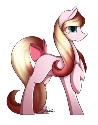 Size: 1024x1299 | Tagged: safe, artist:mindlesssketching, oc, oc only, oc:kimmy, species:earth pony, species:pony, bow, female, mare, raised hoof, simple background, solo, tail bow, transparent background