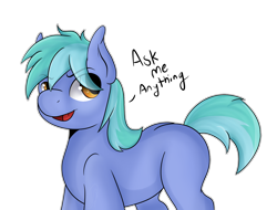 Size: 1556x1184 | Tagged: safe, artist:wulfanite, oc, oc only, oc:mimicry, species:earth pony, species:pony, ama, ask, homunculus, orange eyes, simple background, solo, transparent background, tumblr, white outline