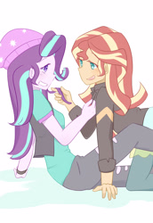 Size: 2370x3444 | Tagged: safe, artist:yuck, character:starlight glimmer, character:sunset shimmer, ship:shimmerglimmer, equestria girls:mirror magic, g4, my little pony: equestria girls, my little pony:equestria girls, spoiler:eqg specials, female, lesbian, shipping, simple background