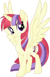 Size: 1861x2833 | Tagged: safe, artist:luckyclau, character:moondancer, species:alicorn, species:pony, alicornified, backwards cutie mark, female, mare, moondancercorn, race swap, recolor, simple background, solo, spread wings, transparent background, wings