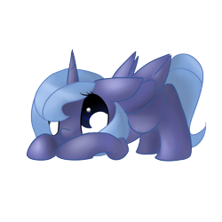 Size: 2300x2300 | Tagged: safe, artist:fikakorv, character:princess luna, species:pony, cute, female, filly, hnnng, simple background, solo, woona