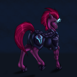 Size: 1440x1440 | Tagged: safe, artist:crazyaniknowit, character:tempest shadow, species:pony, my little pony: the movie (2017), female, muscles, plot, solo