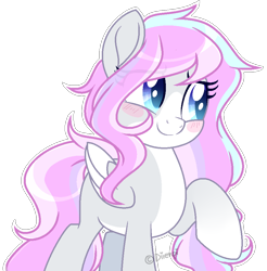 Size: 900x915 | Tagged: safe, artist:lnspira, oc, oc only, oc:remy, species:pegasus, species:pony, blushing, female, mare, simple background, solo, transparent background
