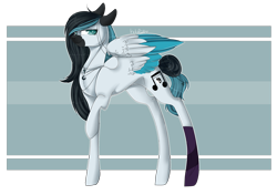 Size: 2524x1780 | Tagged: safe, artist:holoriot, oc, oc only, oc:clarity, species:pegasus, species:pony, colored wings, female, mare, multicolored wings, raised hoof, solo
