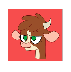 Size: 1950x1980 | Tagged: safe, artist:provolonepone, community related, character:arizona cow, species:cow, them's fightin' herds, female, green eyes, solo