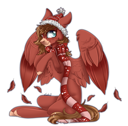 Size: 1363x1340 | Tagged: safe, artist:holoriot, oc, oc only, oc:heartbeat, species:pegasus, species:pony, clothing, scarf, simple background, snow cap, solo, transparent background