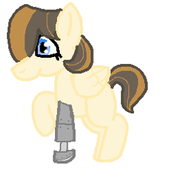 Size: 246x256 | Tagged: safe, artist:glamgoria-morose, oc, oc only, oc:double dribble, parent:dumbbell, parent:hoops, parent:zippoorwhill, parents:dumbhoops, species:pegasus, species:pony, adopted offspring, amputee, offspring, prosthetic limb, prosthetics, solo